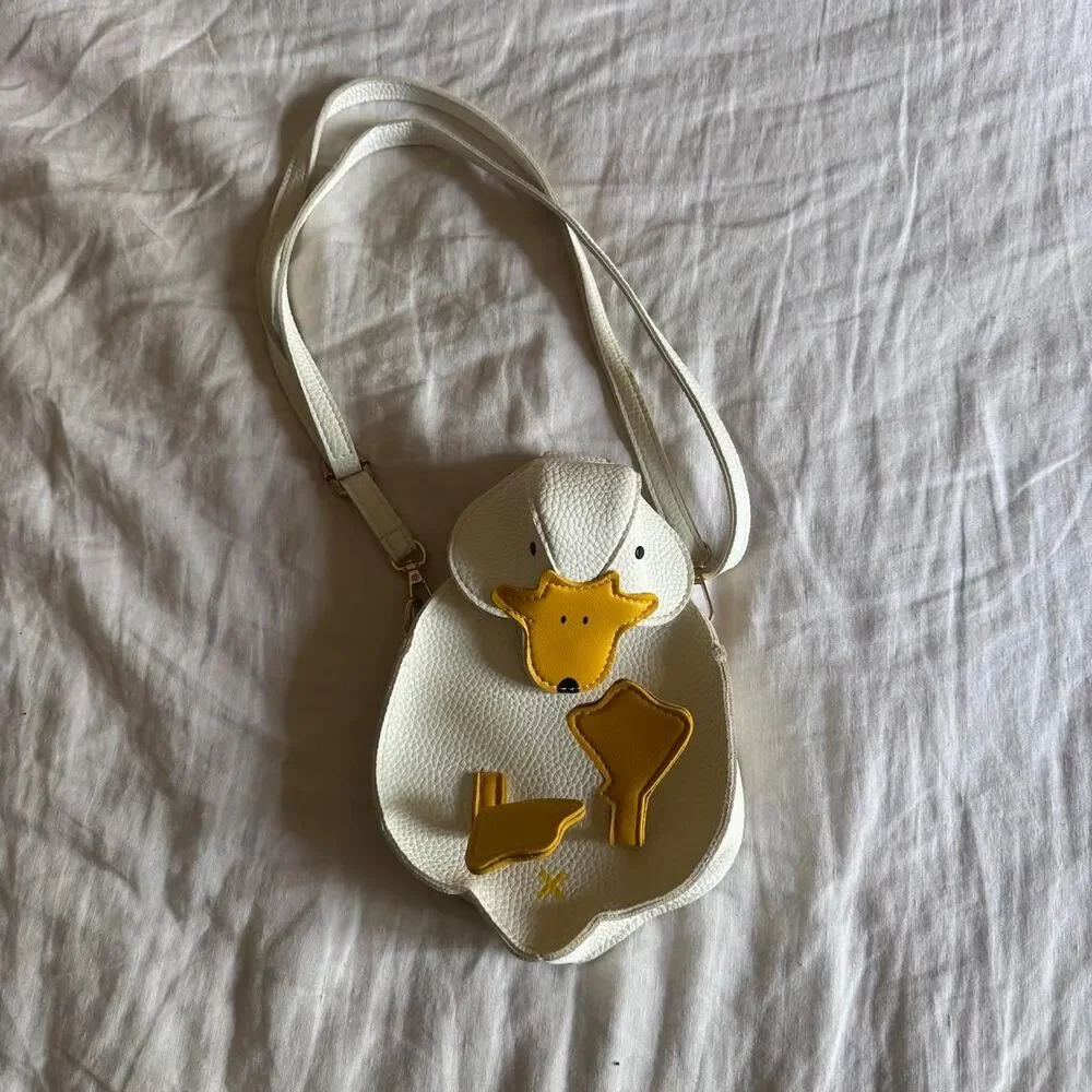 Quirky Vegan Leather Goose or Duck Shoulder Cross Body Bag